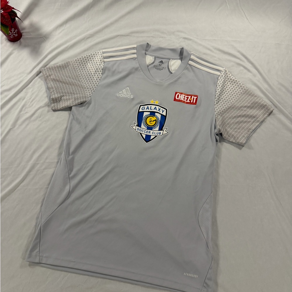 Adidas Cheez It Galaxy Soccer Club Jersey #40 Grey Size M Athletic Light